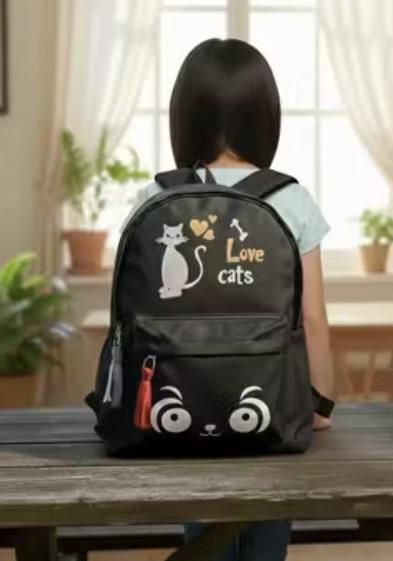 Cat Printed Backpack